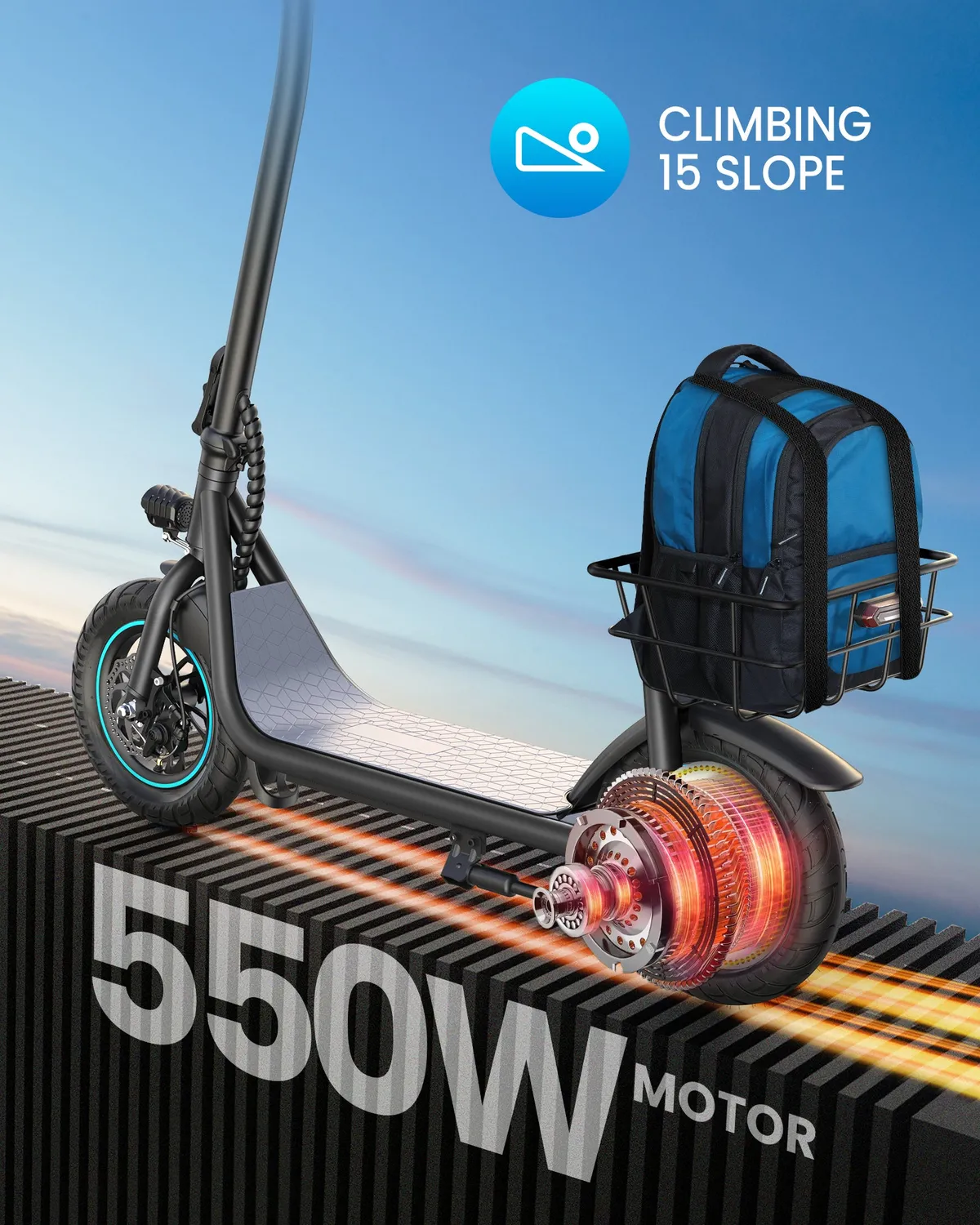 Gyroor X2 trottinette électrique 12 pouces 550W noir 32 km