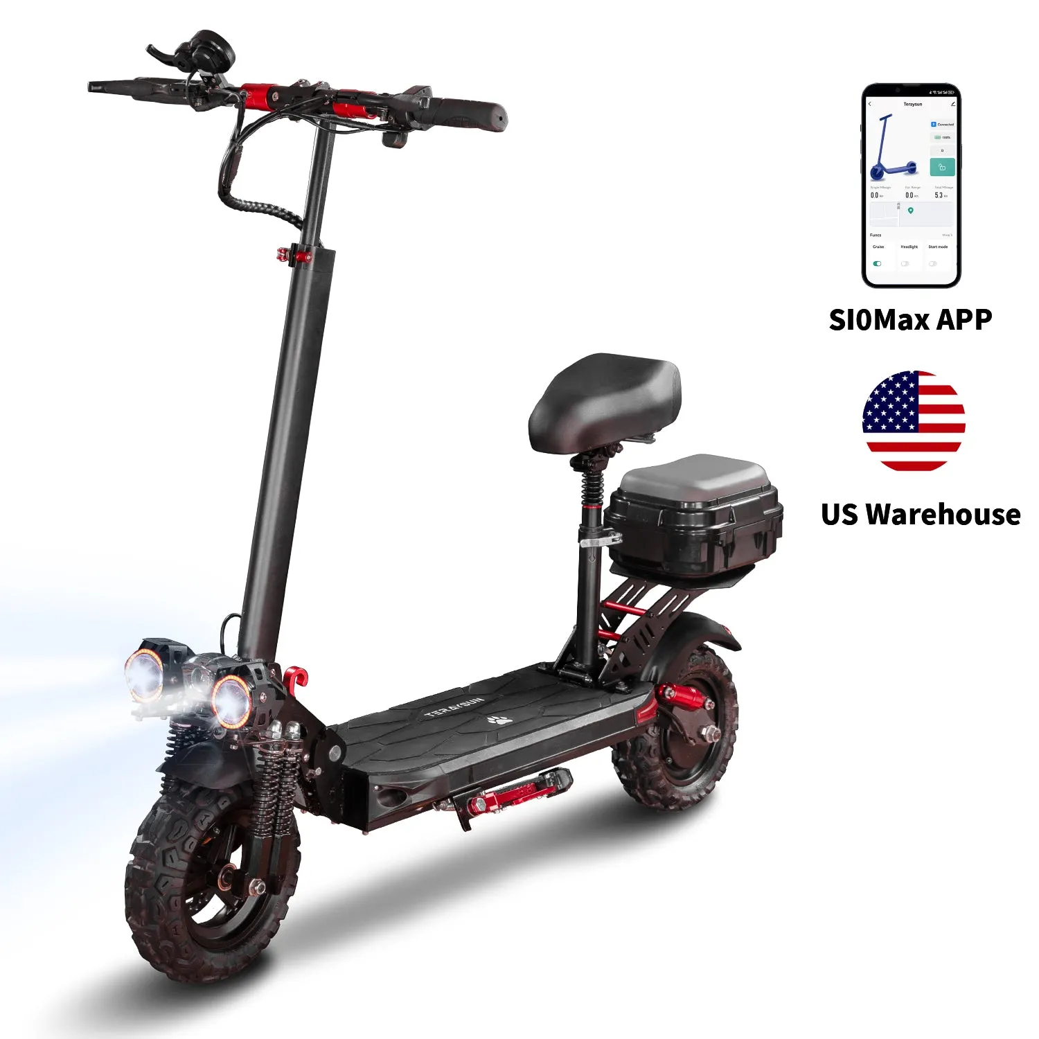 Teraysun T11PLUS-18A trottinette électrique 1200W coffre