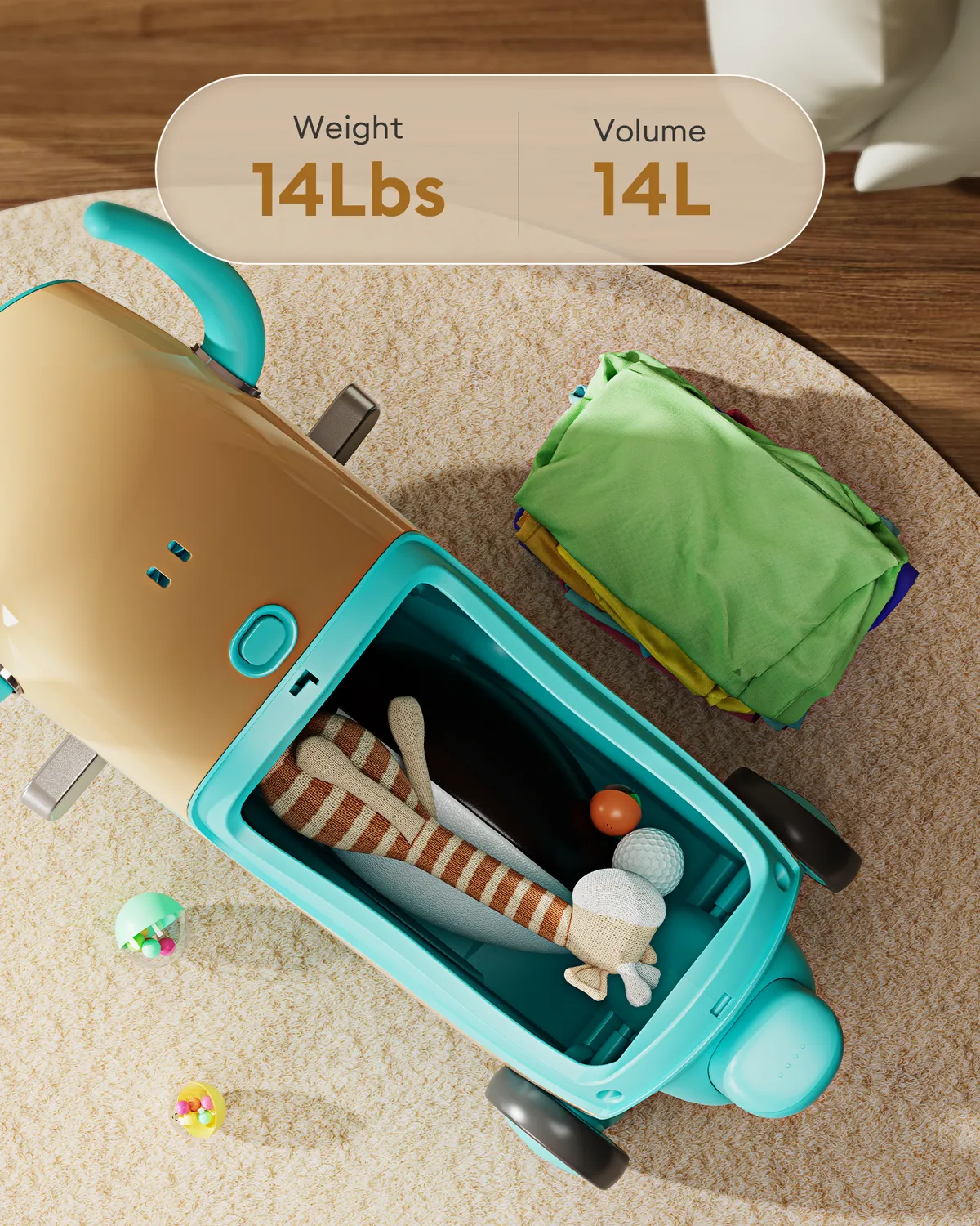 Gyroor GNU voiture porteur électrique enfant valise 14 L