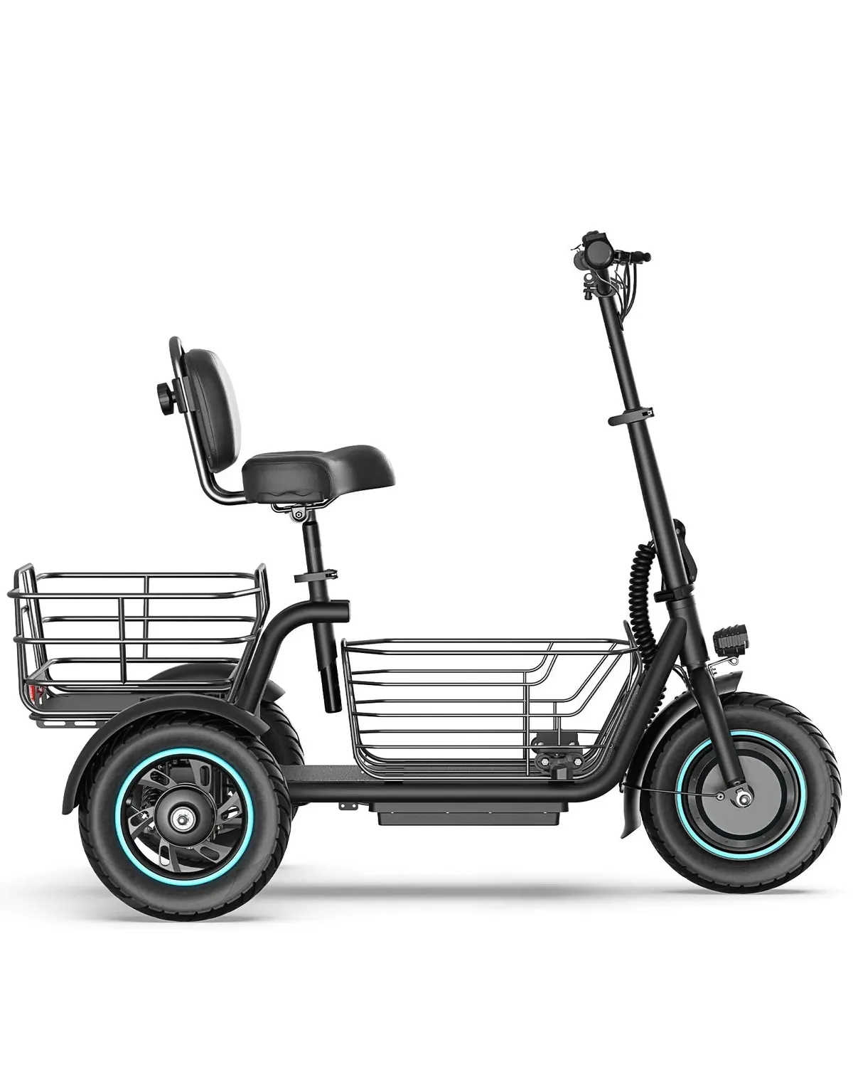 Gyroor C5 tricycle électrique 650 W panier 48 km