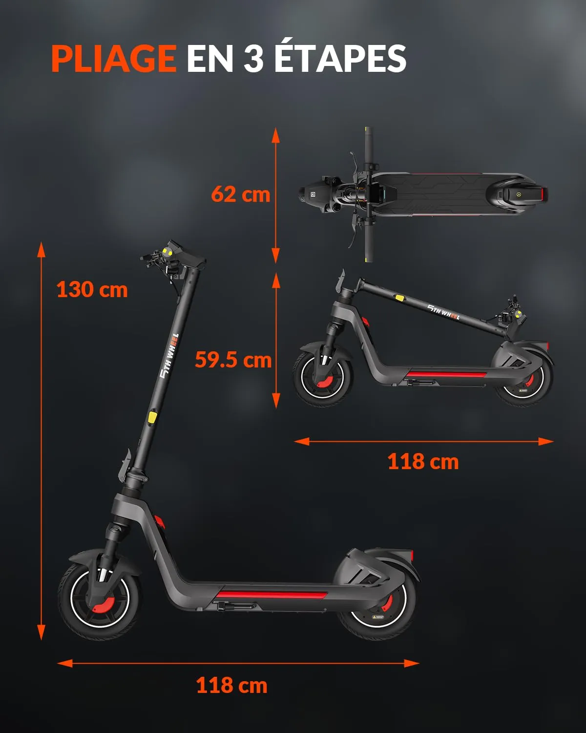 5th Wheel ES15 trottinette électrique 65 km tubeless