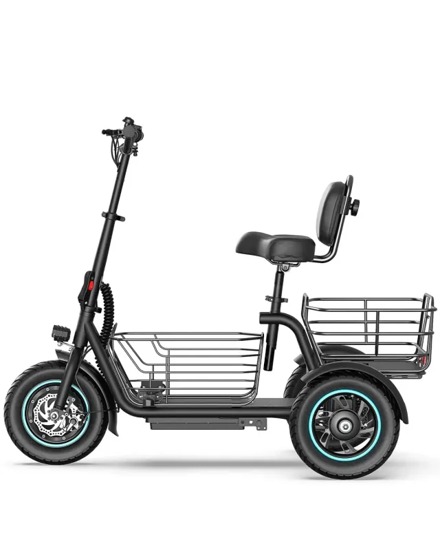 Gyroor C5 tricycle électrique 650 W panier 48 km
