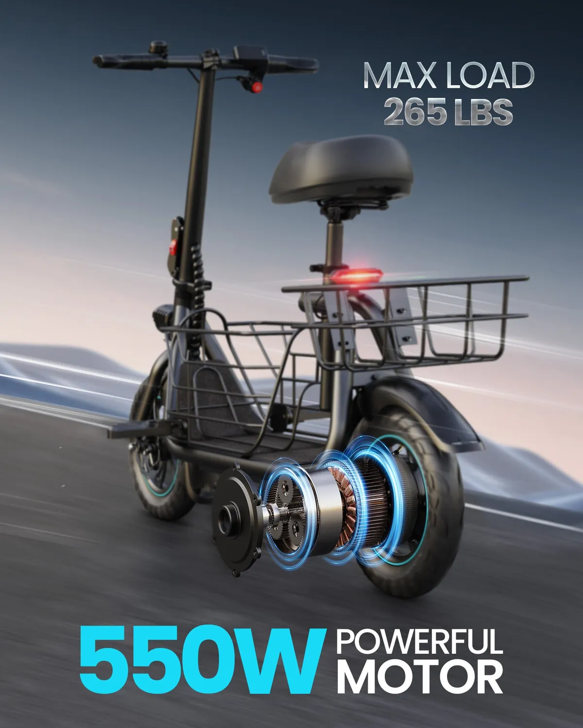 Gyroor C1S trottinette électrique avec siège 550W
