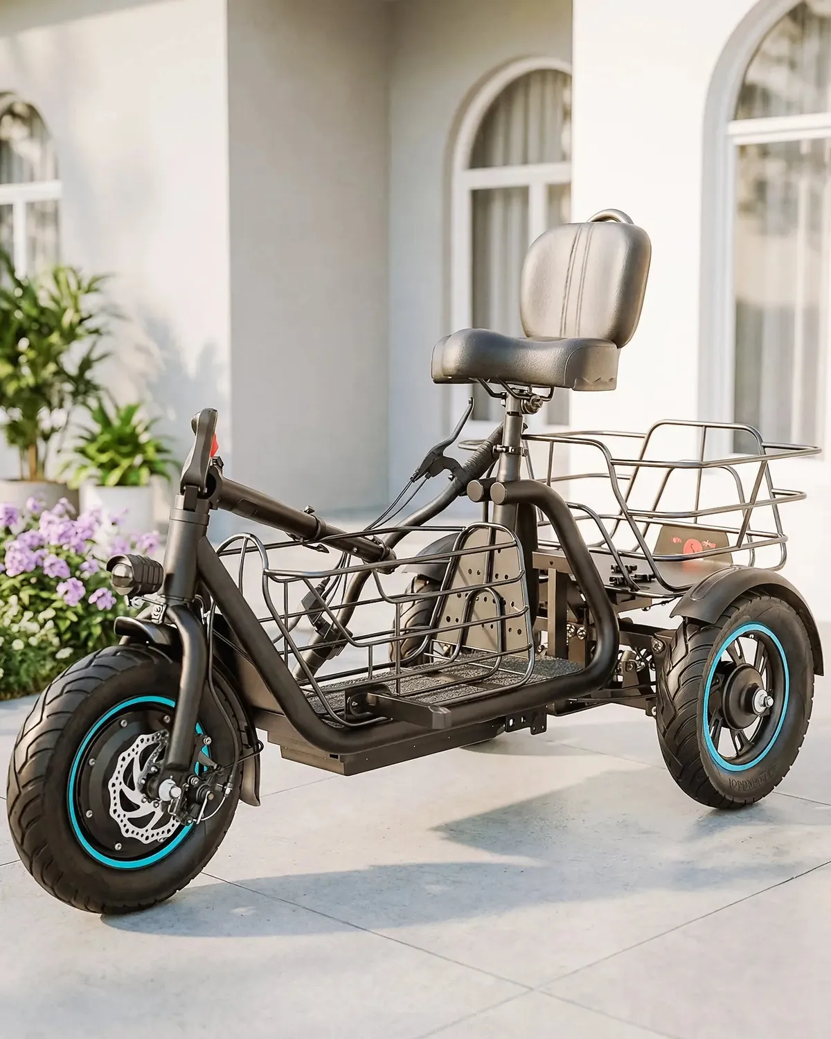 Gyroor C5 tricycle électrique 650 W panier 48 km