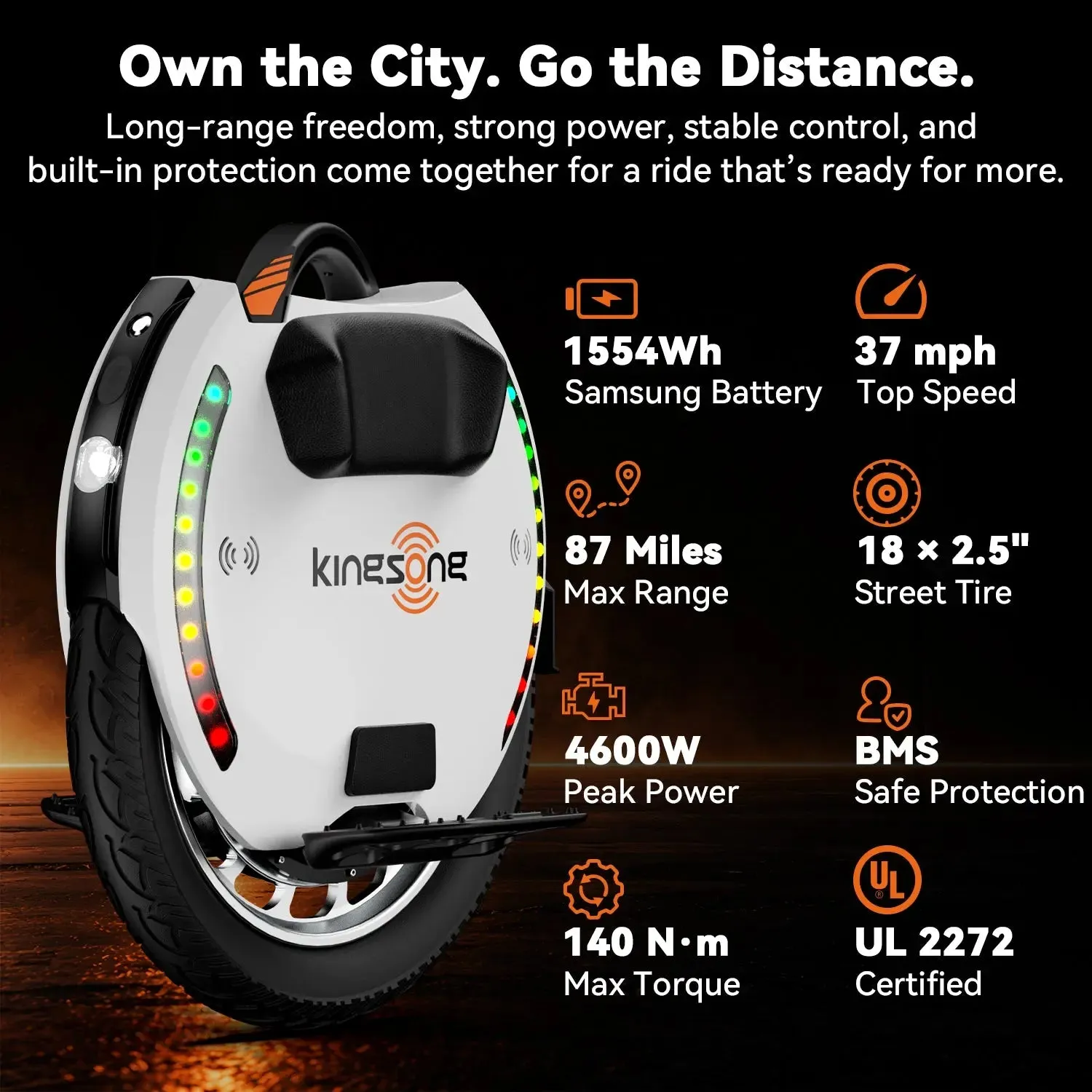 KingSong 18XL Pro monoroue électrique 140 km 60 km/h