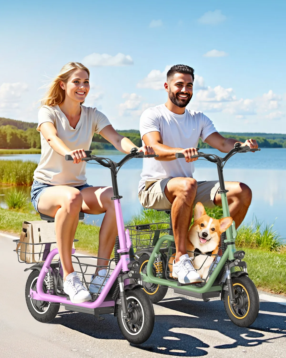 Gyroor C1 Pro trottinette avec siège verte 550W 40 km