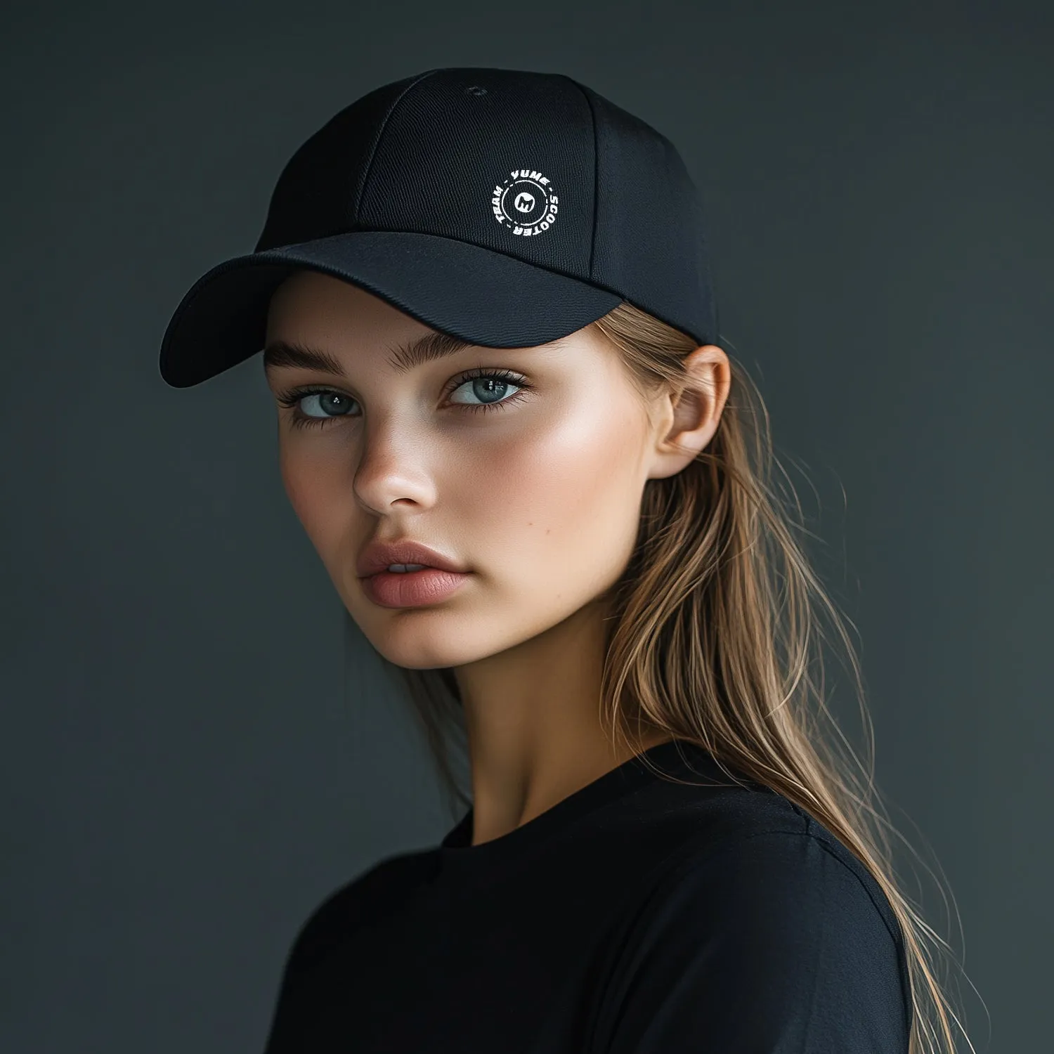 YUME Casquette Baseball Brodée Logo Réglable Noir