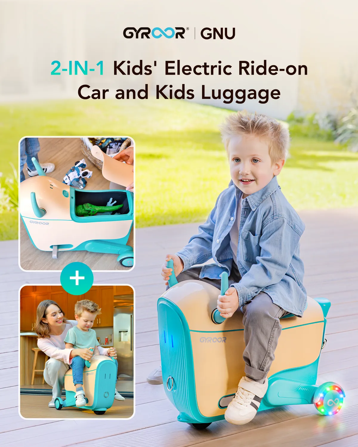 Gyroor GNU voiture électrique enfant 14 L 3 vitesses LED