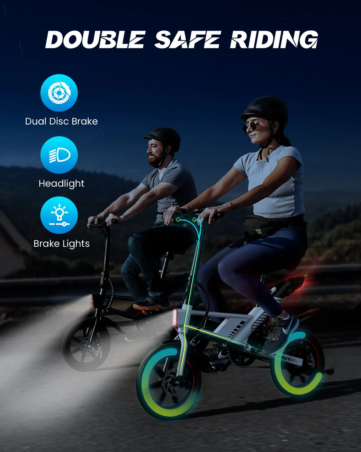 Gyroor C33 vélo électrique pliant 14 pouces 450W noir