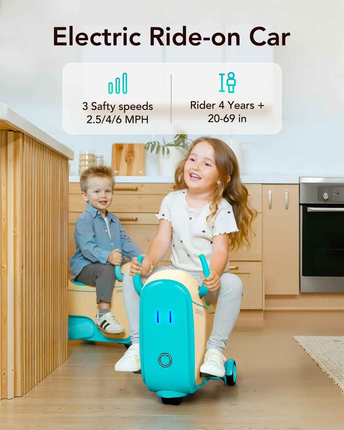 Gyroor GNU voiture électrique enfant 14 L 3 vitesses LED