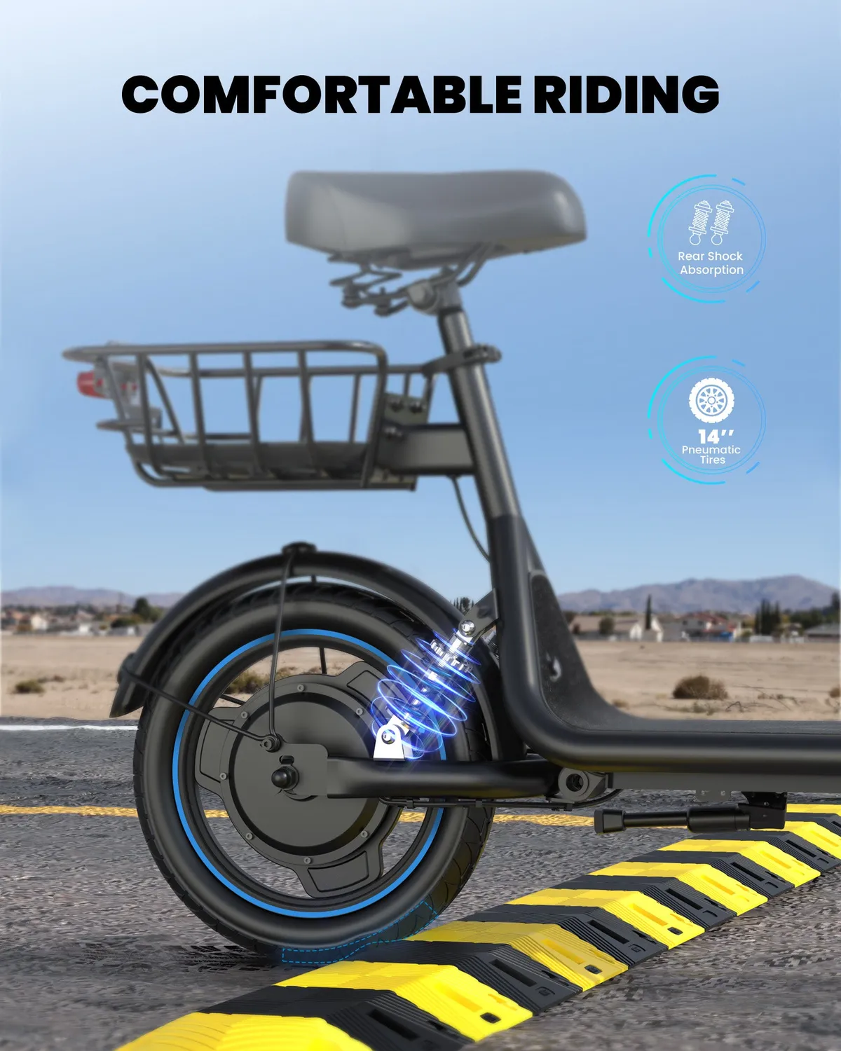 Gyroor trottinette électrique cargo panier 1000W