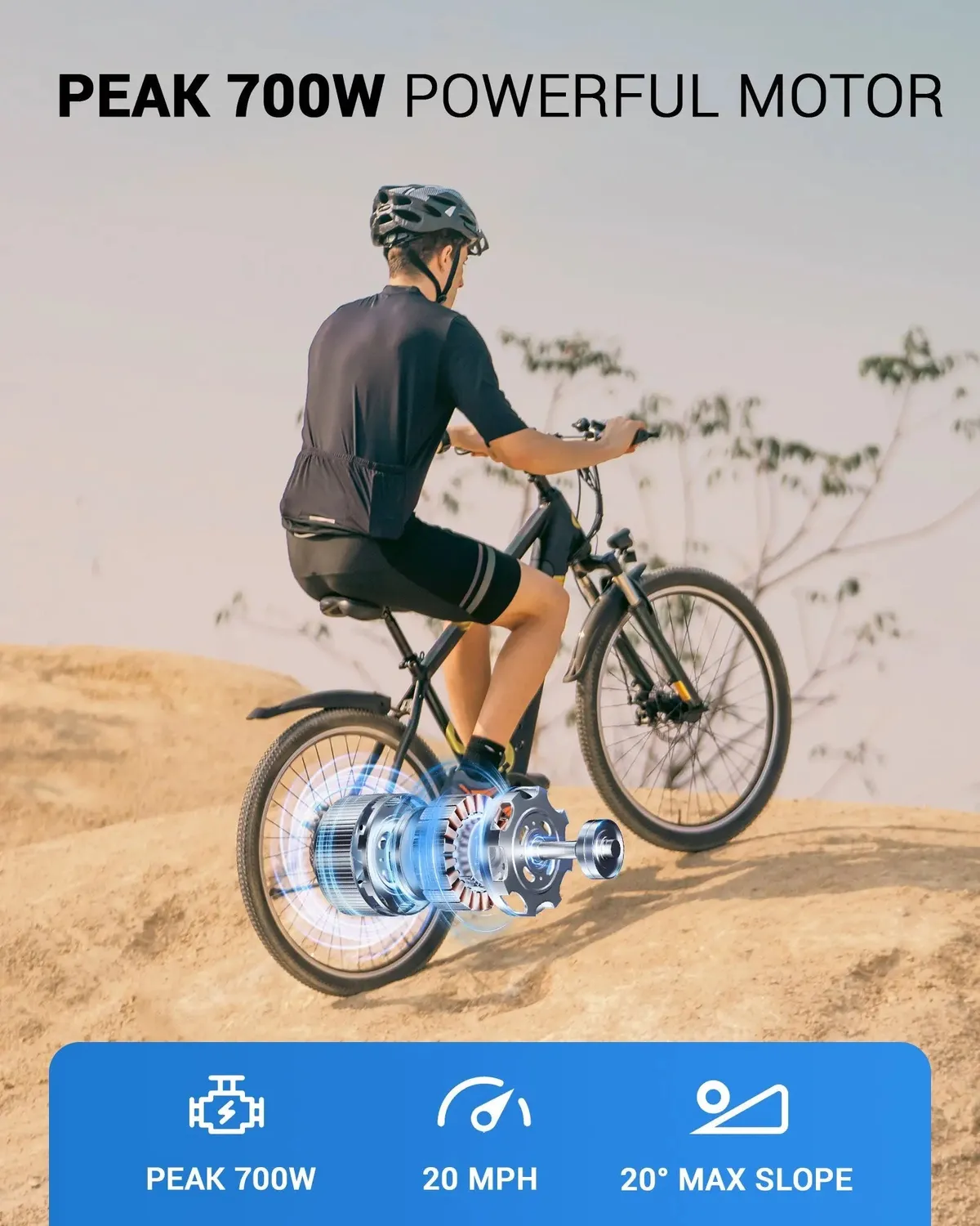 Gyroor EB263 vélo électrique Noir 26 pouces 550 W