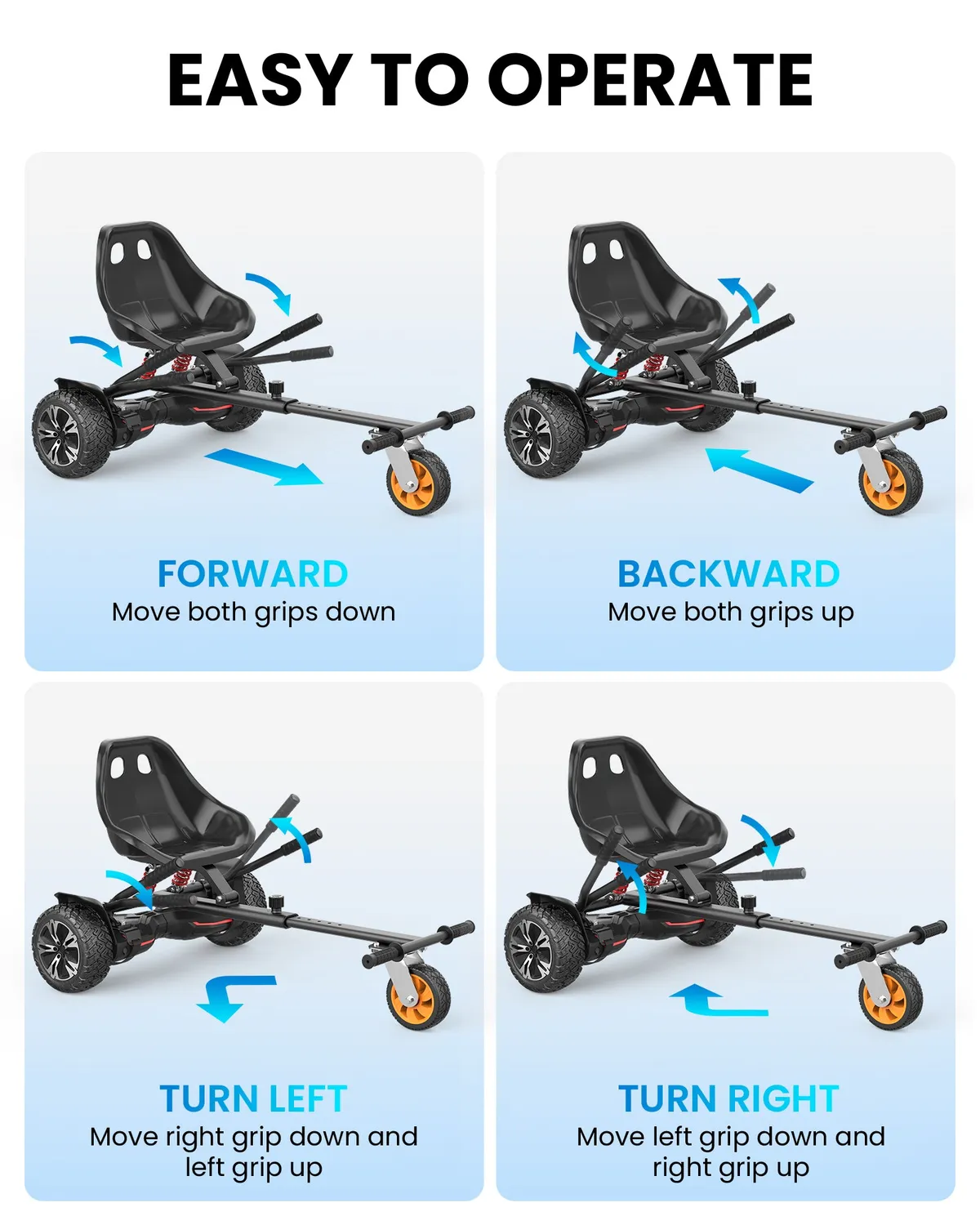 Gyroor kit kart hoverboard siège 6,5-10 pouces