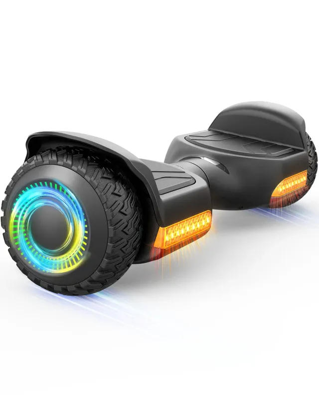 Gyroor G13 hoverboard tout-terrain Noir 6,5 pouces LED