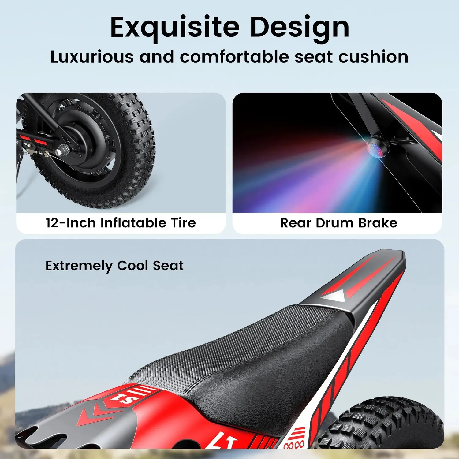 Gyroor S1 moto électrique enfant 200W rouge