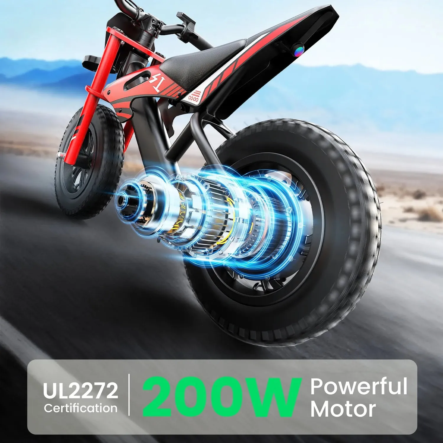 Gyroor S1 moto électrique enfant 200W rouge
