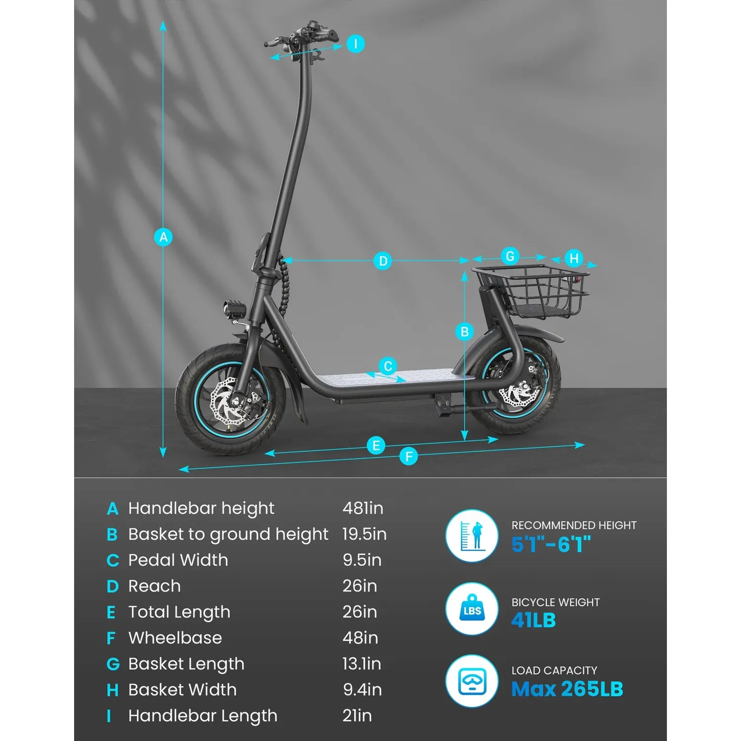 Gyroor X2 trottinette électrique 12 pouces 550W noir 32 km