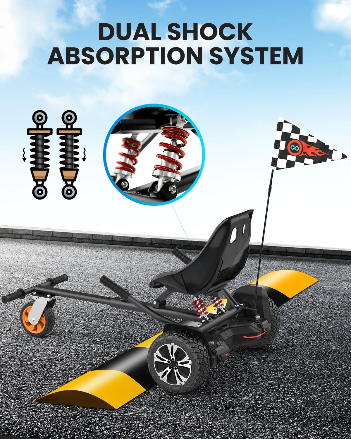 Gyroor kit kart hoverboard siège 6,5-10 pouces