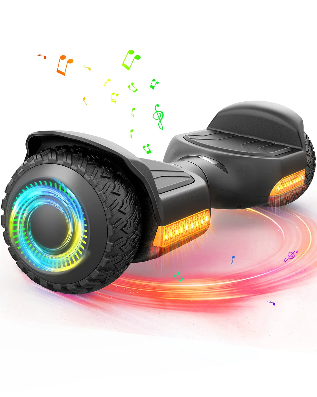 Gyroor G13 hoverboard tout-terrain Noir 6,5 pouces LED