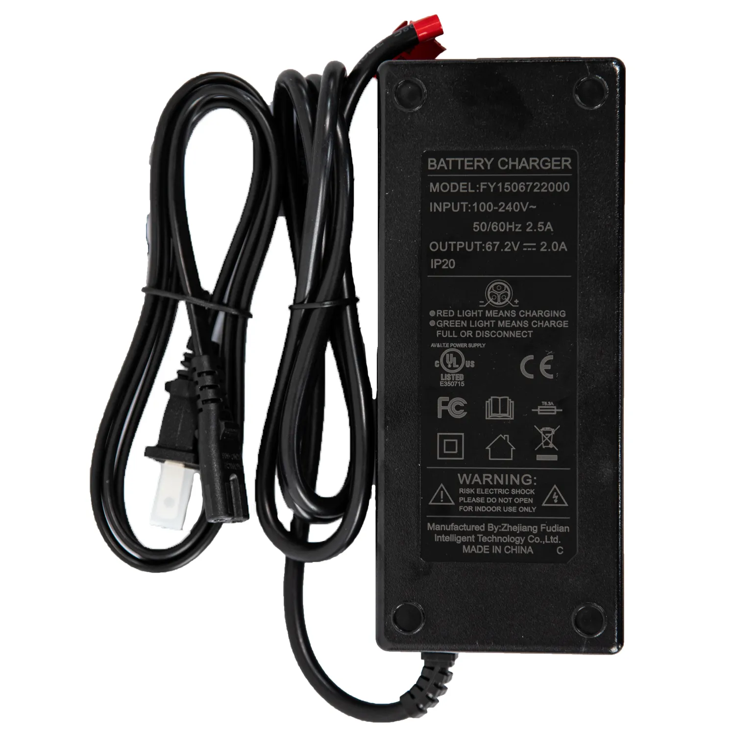 YUME Raptor2 chargeur lithium 67.2V 2A sécurité