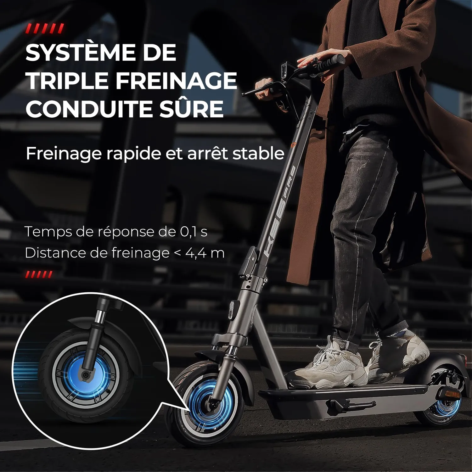 Yadea KS6 Pro trottinette électrique 55 km tubeless